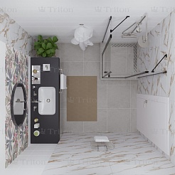 Triton Душевой уголок Тау-Блэк 90x90 – фотография-5